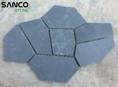 Black Slate Random Flagstone Mesh Mounted Slate