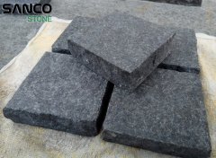 Flamed Pearl Black Basalt Cobbles 10x10cm