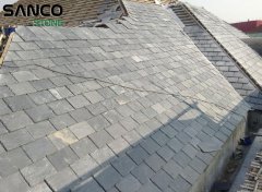 Construction Site Of Black Slate Roof Tiles