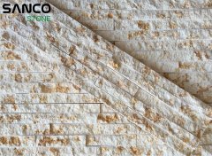 5 Stripes Yellow Marble Split Culture Stone Stacked Tiles