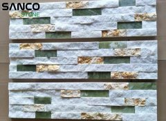 White Yellow Green Multicolored Ledgestone Veneer