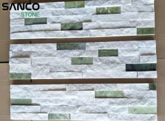 White Green Marble Mixed Polished And Split Face Wall Claddi