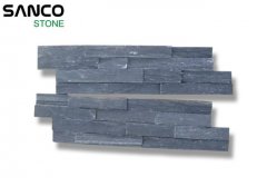 Black Slate Natural Raw Face Stacked Ledger Stone For Wall