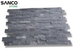 China Black Slate Split Face Z-shpae Ledgestone Wall Panel