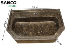 China Limestone Bathroom Wash Basin Wall-Hung Sink