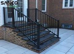 Steps of villas made of black sandstone